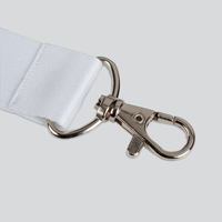 Kurze Schlüsselanhänger, 20 mm Schlüsselbandbreite, 4/0-farbig einseitig bedruckt, Detail Schließe