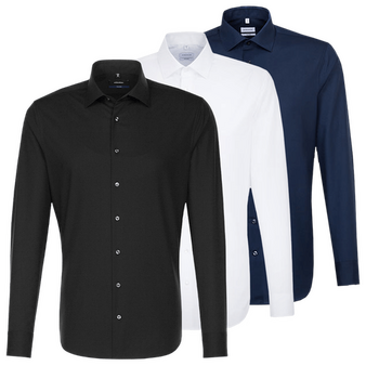 Langarmhemd, Popeline Tailored Fit - Seidensticker, Muster
