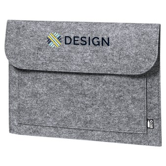 Laptopmappe aus RPET-Filz, Druck oben auf Klappe