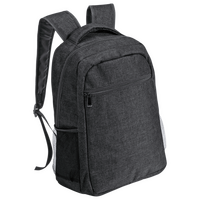 Laptop-Rucksack aus Polyester mit seitlichen Netztaschen, Farbe schwarz