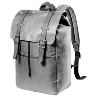 Laptop-Rucksack aus RPET mit Druckknopfverschluss, Farbe Grau