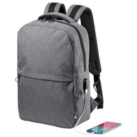 Laptop-Rucksack aus RPET mit integriertem USB-Anschluss