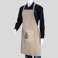 Latzschuerze, bedruckt, Natur