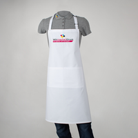 Latzschürzenn, weiß, farbig bestickt