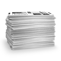 Loseblattsammlung, schwarz bedruckt, gestapelt