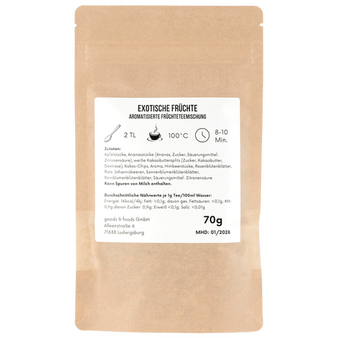 naturfarbene Doybag von hinten mit 70g Inhalt