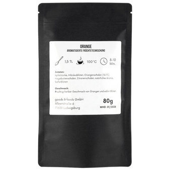 schwarze Doybag von hinten mit 80g Inhalt