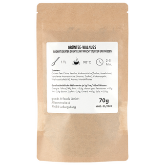 naturfarbene Doybag von hinten mit 70g Inhalt