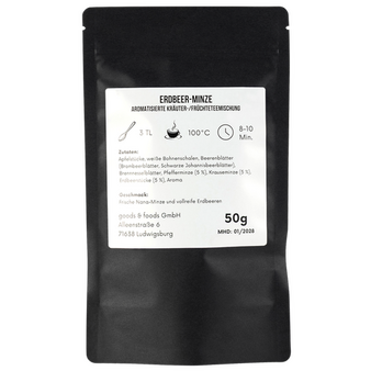 schwarze Doybag von hinten mit 50g Inhalt