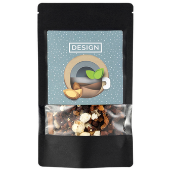 schwarze Doybag von vorne mit 80g Inhalt