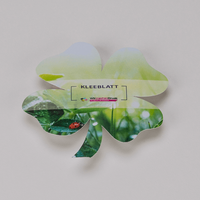 Wechselwerbung, farbig bedruckt, Kleeblatt Format, liegend