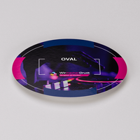 Wechselwerbung, farbig bedruckt, oval Format, liegend