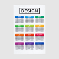 Magnetischer Minikalender hoch 55 x 85 mm einseitig 4/0-farbig bedruckt, Vorderseite