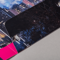 Mappe, farbig bedruckt, liegend, Stadt Motiv, aufgeklappt