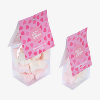 Marshmallow Herzen im Folienbeutel, 2 verschiedene Beutelgrößen