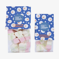 Marshmallow Schneemänner im Folienbeutel, 2 verschiedene Beutelgrößen