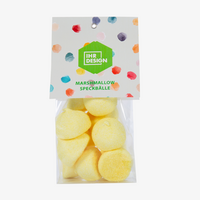 Marshmallow Speckbälle im 100 g Folienbeutel, gelb sauer