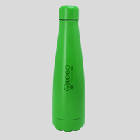 Matte Edelstahlflasche, grün, Lasergravur