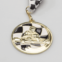 Medaille GOLD mit Gravur, liegend, Kart Motiv