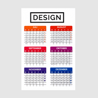 Minikalender hoch 4/4 farbig 55 x 85 mm (beidseitiger Druck), Rückseite