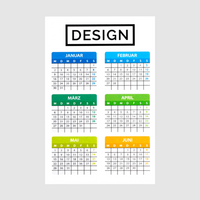 Minikalender hoch 4/4 farbig 55 x 85 mm (beidseitiger Druck), Vorderseite