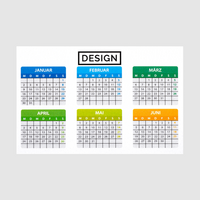 Minikalender quer 4/4 farbig 85 x 55 mm (beidseitiger Druck), Vorderseite