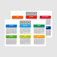 Minikalender quer 4/4 farbig 90 x 50 mm (beidseitiger Druck)