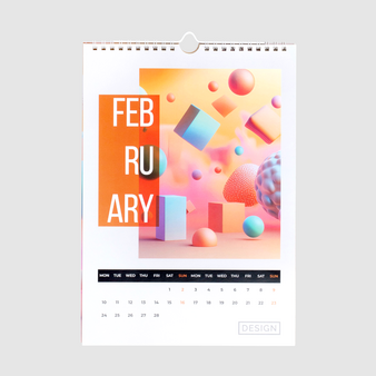 Monatskalender, DIN A4 hoch, Seitenansicht