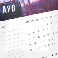 Monatstischkalender zum Aufstellen 13 Blatt DIN A4 quer, Designbeispiel