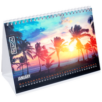 Monatstischkalender zum Aufstellen 13 Blatt DIN A5 quer, Seitenansicht