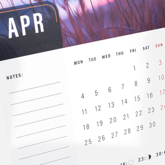 Monatstischkalender zum Aufstellen 13 Blatt Eigene Größe, Designbeispiel