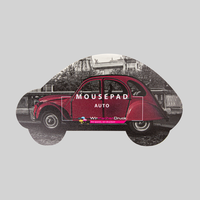 Mousepad, farbig bedruckt, Auto Form, liegend