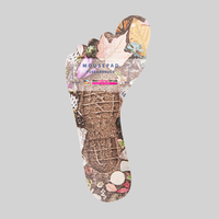 Mousepad, farbig bedruckt, Fußabdruck Form, liegend