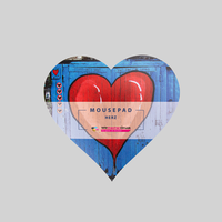 Mousepad, farbig bedruckt, Herz Form, liegend