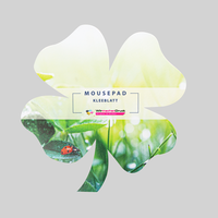 Mousepad, farbig bedruckt, Kleeblatt Form, liegend