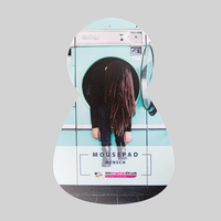 Mousepad, farbig bedruckt, Mensch Form, liegend