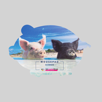 Mousepad, farbig bedruckt, Schwein Form, liegend