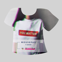 Mousepad, farbig bedruckt, Shirt Form, liegend
