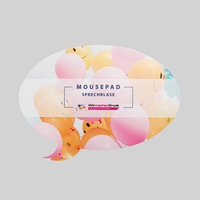 Mousepad, farbig bedruckt, Sprechblase Form, liegend