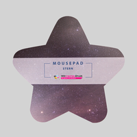 Mousepad, farbig bedruckt, Stern Form, liegend