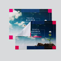 Nachhaltiges Textilbanner, farbig bedruckt