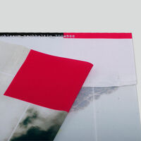 Nachhaltiges Textilbanner, farbig bedruckt, details