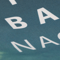 Nachhaltiges Textilbanner, farbig bedruckt, details