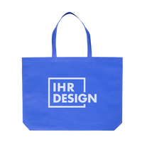 Non-Woven-Tasche weiß, mit Bodenfalte, lange Henkel, 1-farbig