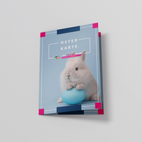 Osterkarte, farbig bedruckt, Motiv Hase