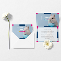 Osterkarte, farbig bedruckt, Motiv Hase