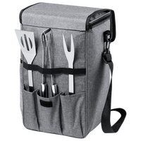 Picknick-Kühltasche mit 3-teiligem Grillset, ohne Werbeanbringung