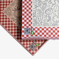 Pizzakarton (26 x 26 x 4 cm) einseitig bedruckt 4/0-farbig (CMYK)