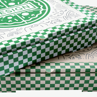 Pizzakarton (28 x 28 x 4 cm) einseitig bedruckt 4/0-farbig (CMYK)