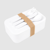 PLA-Lunchbox Draufsicht mit Besteck